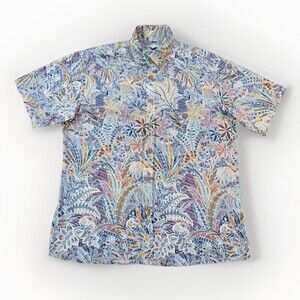 Yiume Hawaiian Tropical Palm Tree Jungle Shirt SMALL Men's Wrinkle Free Cotton